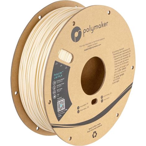 Polymaker PA08002 Filamento per stampante 3D LW-PLA Opaco, Bassa densità 1.75 mm 800 g Bianco PolyLite™ 1 pz.