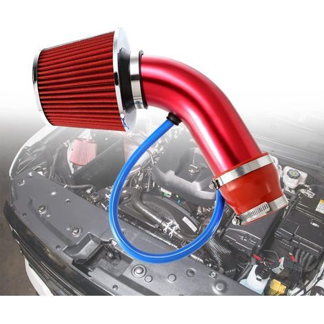 CCYKXA GM Cold Air Intake Kit (Red) 3" Diameter Aluminum Tube Car Intake Filter Pipes & Low Profile Clamps (1/5)