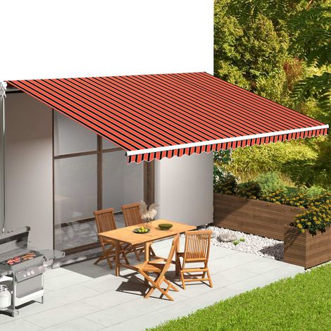Awning Replacement Fabric Orange and Brown 6x3.5 m Polyester vidaXL (1/5)