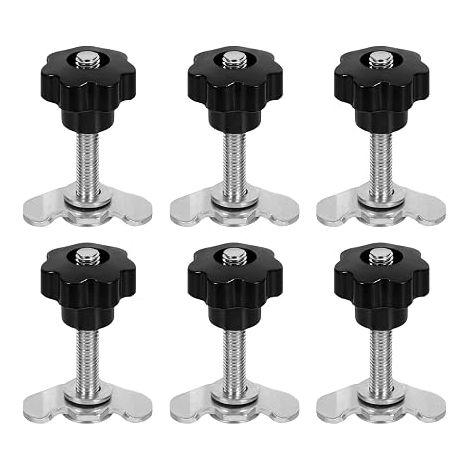 Screw Fittings for Tie Down Rail M8x60 Single Screw Fittings for Tie Down Rail,Airline Galvanized Steel End Fitting,Accessories daN,Star Handle (1/5)