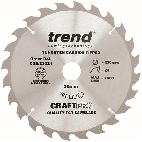 Trend CSB/23024 TCT Craft Saw Blade 230mm x 24T x 30mm