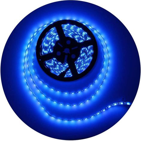 Striscia strip LED 5MT luce blu adesiva tagliabile interno esterno 1200LED 2835 (1/5)