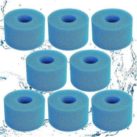 Éponge filtrante type S1, cartouche filtrante en mousse, mousse filtrante pour piscine, réutilisable et lavable, filtre en mousse pour spa, piscine, jacuzzi (8, bleu)-AquaForge