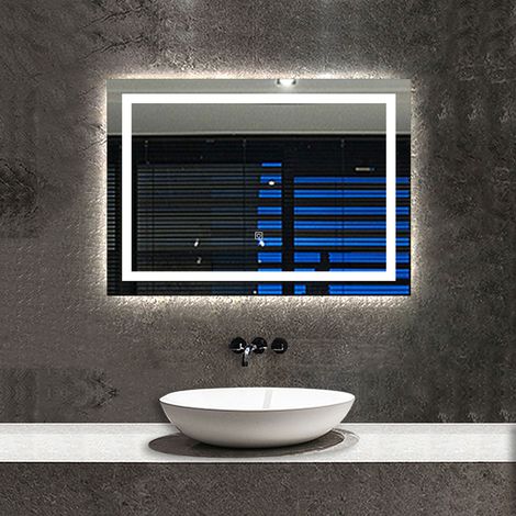 OCEAN Specchio da bagno rettangolare con LED,120x80cm,3 Temperature di Colore,Disappannamento,Funzione Memoria,Infinitamente Dimmerabile,IP44 (1/5)