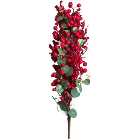 Dietroporta lungo con bacche e foglie 60cm Due esse christmas