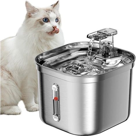 Trinkbrunnen aus Edelstahl für Katzen, Silikonmatte für Katzen- und Hundetrinkbrunnen (1/2)