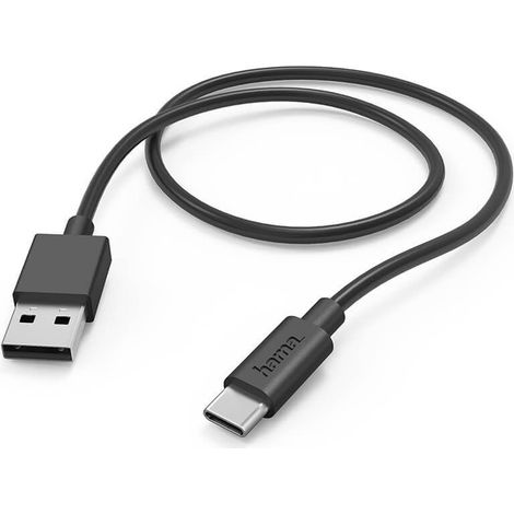 Hama USB-Ladekabel USB 2.0 USB-A Stecker, USB-C® Stecker 1.00 m Schwarz 00201594