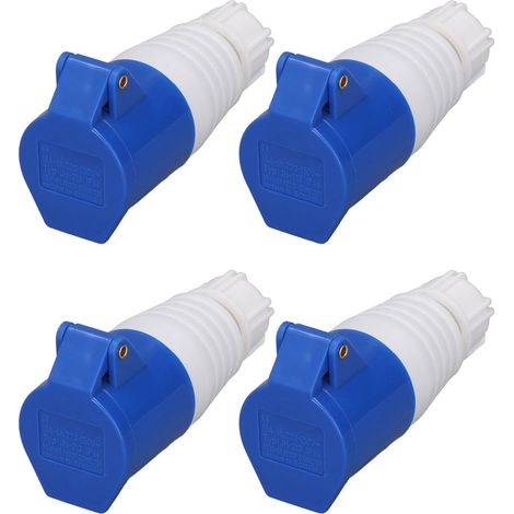 Packung mit 4 IP44 3-poligen wasserdichten Industriesteckverbindern, 220–250 V (1/5)
