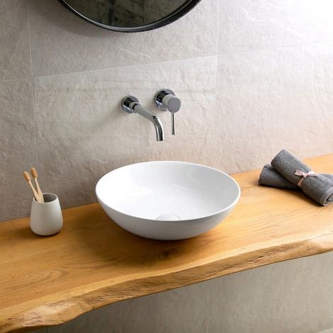Lavabo bagno da appoggio bacinella in ceramica  KLIT-4150 kamalu
