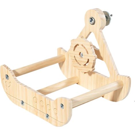 pour Calopsittes Roue De Pirate en Bois Naturel Perchoirs Pour Oiseaux En Cage Oiseaux de compagnie intérieur et extérieur maison salon volière jardin accessoires et jouet (1/5)