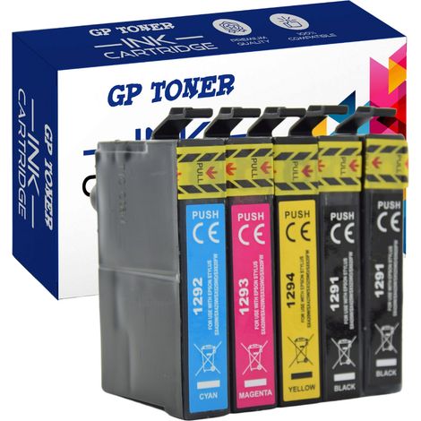 5x Tinte für Epson T1295 GP-E1296CMYKK (1/2)