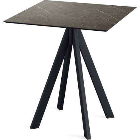 Table de bistrot Infinity avec piètement noir + plateau HPL 70x70 cm - Veba