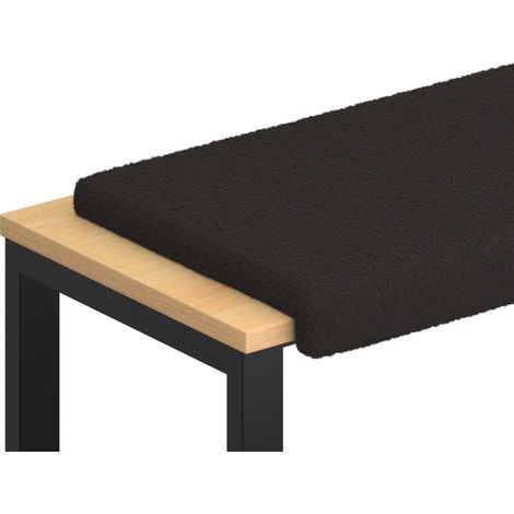 Bankkissen Sherpa-Stoff Schwarz Tiefe 35 cm vidaXL (1/5)