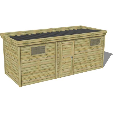 ABRI DE JARDIN bois traité 27mm, 6x2,1m, 13m2