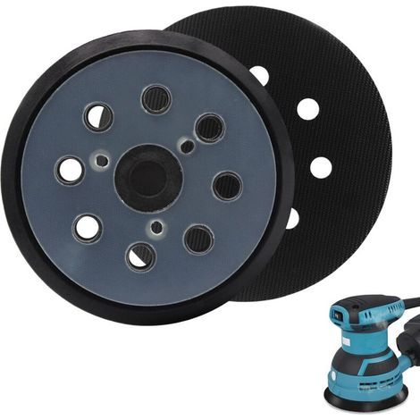 2-Piece Sanding Pad for Makita 125mm, 8-Hole Sanding Pad, Perforated Sanding Pad with Velcro Closure for Makita BO5021 BO5031 BO5041 M9204 BO5021 BBO180 DBO180 MT924 (1/4)