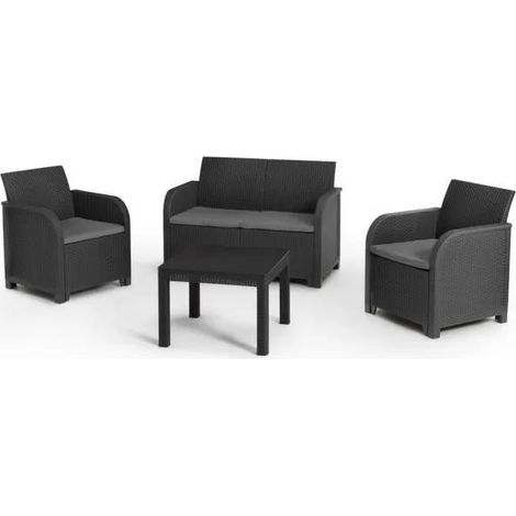 Keter SanRemo Gartenmöbelset Grau Graphit 5 Teile