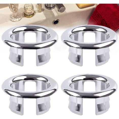 Sollbry 4 PCS Anneau de trop-plein, Anneau électrolytique Décoration de salle de bain, Accessoires d'évier Utilisé dans la cuisine, l'évier, la salle de bainAec (1/5)