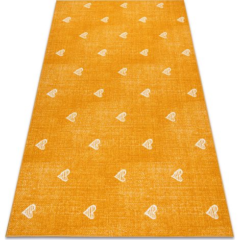 Teppich für Kinder HEARTS Jeans, vintage Herzen - orange orange 100x250 cm