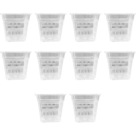 Lot de 10 pots de fleurs pratiques en plastique transparent, 10 cm x 9 cm, 8 cm x 6 cm, 7 cm, idéal pour les plantes d'intérieur et d'extérieur (1/5)