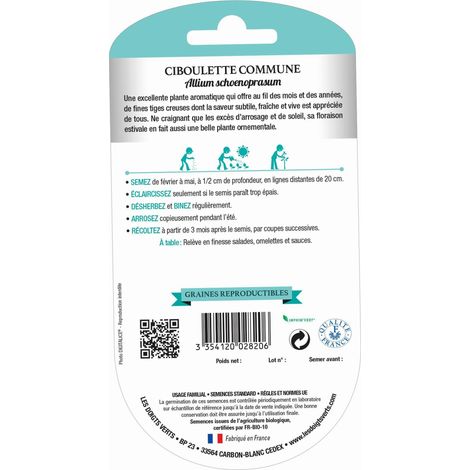 Semillas de cebollino fino danés BIO Los Dedos Verdes (1/2)