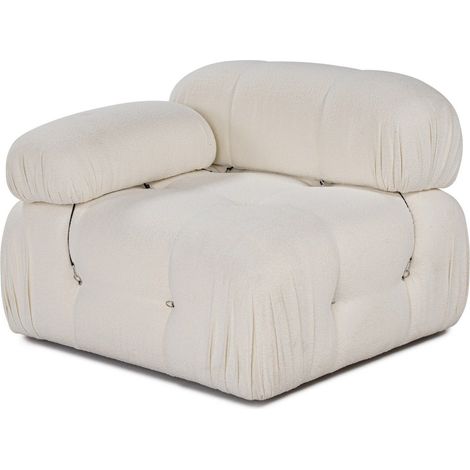 Fauteuil accoudoir d'angle à gauche Tendance Nourhane Tissu bouclette Crème (1/5)