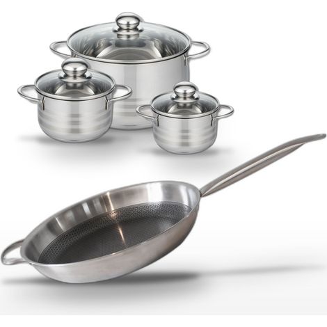 Lot Poêle 32 cm et 3 Faitouts Elo Relief Solution (1/5)
