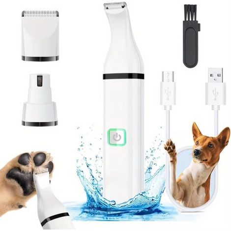 Kit de toilettage 3 en 1 pour chiens - Convient aux chiens de petite, moyenne et grande taille - 1 kit, blanc