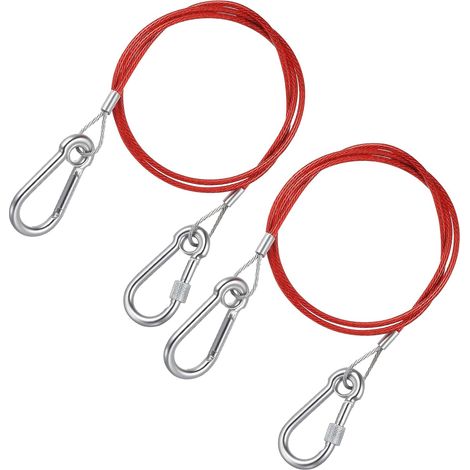 2 x Safety Trailer Cable 1 m Ø4 mm Safety Brake Cable (1/5)