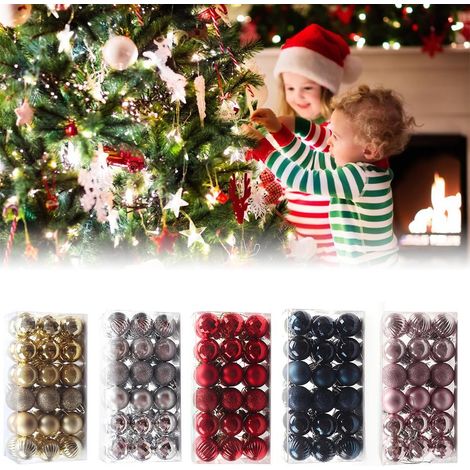 Lot de 36 boules de Noël de 4 cm, incassables, en plastique, pour décorer le sapin, les anniversaires et les fêtes. (1/5)