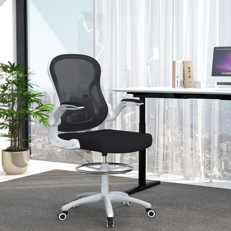 Haute ergonomischer Schreibtischstuhl, für Debüt-Arbeiter, rabattierbare Polster, Lordosenstütze, verstellbarer Hauteur, schwarz (1/5)