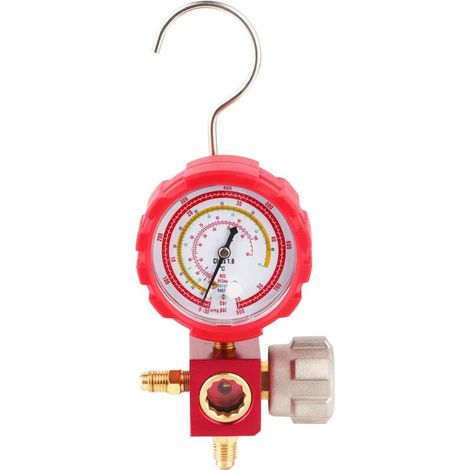 Manomètre de climatisation en laiton avec voyant, raccord G1/4, compatible R22/R410A/R134A/R407C, pression -30 à 800 psi (1/5)