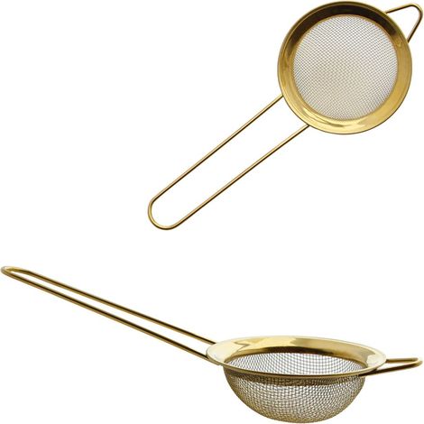 COLADOR DE COCINA ACERO INOXIDABLE DORADO