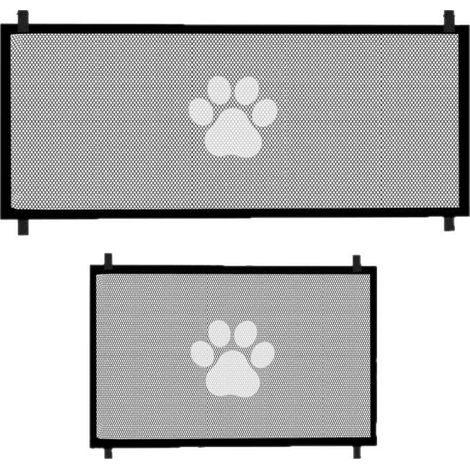 Barrière de sécurité en filet pour chien et bébé, sans perçage, obstacle intérieur pliable, Composition : 180 × 78 cm, Couleur : noir (1/5)