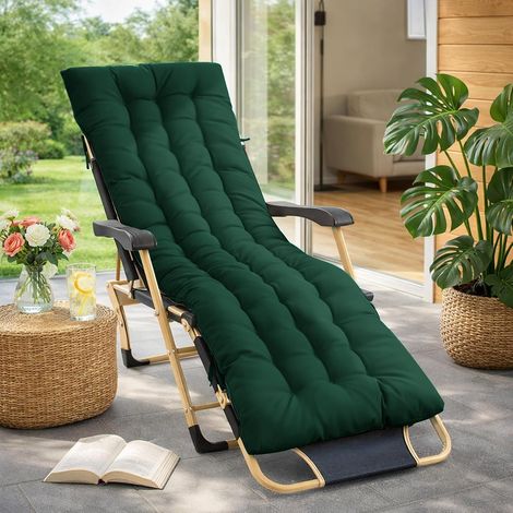 Coussins pour Bains De Soleil，170x53x8 CM Chaise Longue Jardin，Matelas Transat Bain De Soleil Chaise Longue Exterieur pour Jardin Terrasse Balcon (1/5)