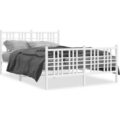 Maison Exclusive - Cadre de lit métal sans matelas et pied de lit blanc 120x200 cm (1/5)