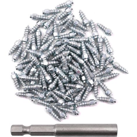 Goujons de Pneu à Visser, Goujons de Pneu de Roue 4x12 mm pour Pointes de Pneu de Neige avec Outil d'installation, pour VTT, Véhicules électriques, Scooters, Motos, Voitures (1/5)