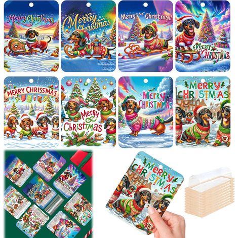 Porte-Monnaie De Noël - 8 Pièces Porte-Argent Pour Arbre De Noël - Cartes Cadeaux Avec Couverture En Plastique Et Ruban Adhésif Double Face (1/5)