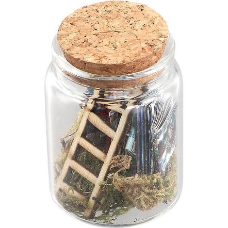 Mini bibliothèque, micropaysage, ornements d'échelle à livres miniatures-- (1/5)