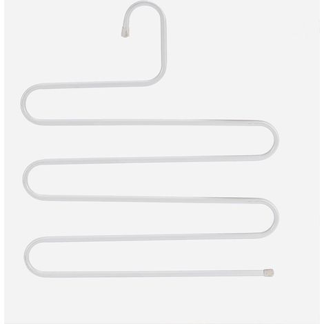 (14,17 x 14,17 pouces, lot de 2, blanc) S-Type en acier inoxydable vêtements pantalons cintres placard rangement organisateur pour pantalons jeans écharpe à suspendre