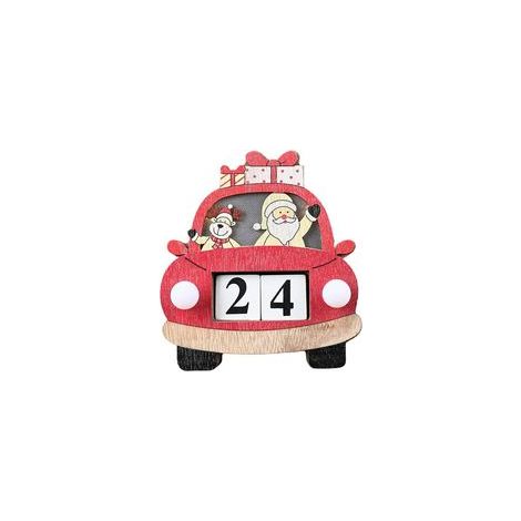 Calendrier de l’Avent en bois avec éclairage LED, compte à rebours de Noël – (1/5)