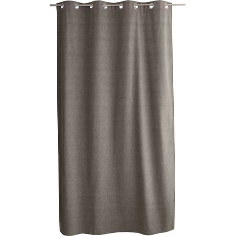 Rideau thermique NUUK 140 x 240 cm – Doublure polaire – Velours marbré - 140x240cm - Taupe (1/3)