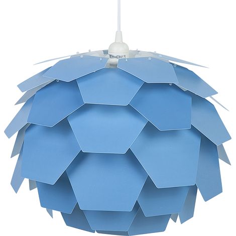Lámpara de techo moderna con diseño floral pantalla geométrica azul pequeña Segre