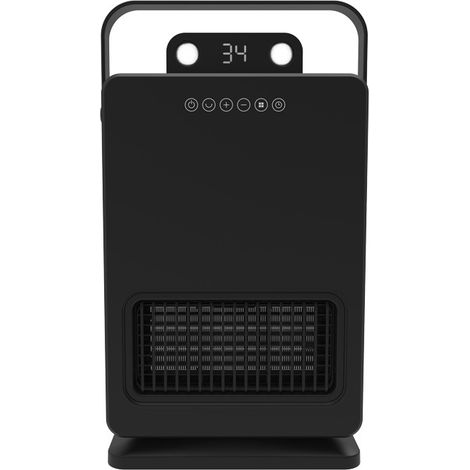 Radiateur d'appoint portable en céramique PTC oscillant de 1 200 W Écran tactile numérique, minuterie de 8 heures, protection contre la surchauffe et le basculement (1/4)
