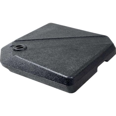 EDA – Dalle parasol déporté à remplir 49x49x8,7cm – Plastique gris anthracite traité anti-UV – Stabilise contre le vent et intempéries