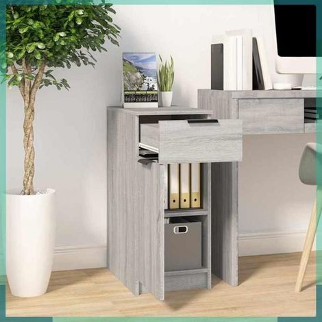 817130 Armoire de bureau Sonoma gris 33,5x50x75 cm Bois d'ingénierie (1/5)