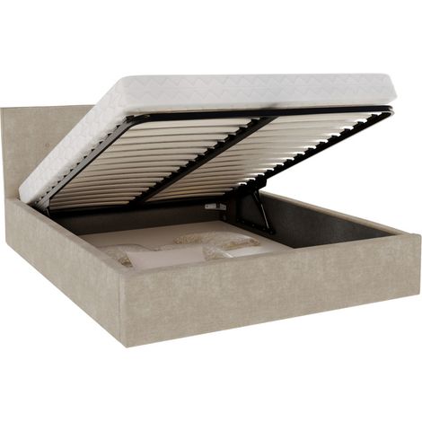 Lit Coffre Tulsa 120x200 cm - Sommier inclus Beige Foncé