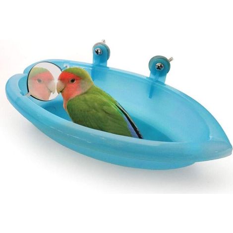 AIDUCHO Baignoire Perroquet,Baignoire Pour Perroquet Avec Miroir Pour Animal Domestique Accessoires De Cage Pour Oiseau Miroir De Bain Boîte De Douche Cage À Oiseaux Petit Oiseau Cage À Oiseaux Jouets (1/5)