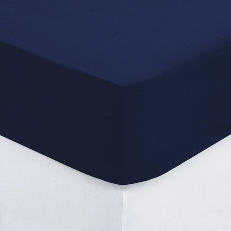 Lenzuolo a pieghe carina in cotone blu inchiostro 140x190cm - Atmosphera créateur d'intérieur