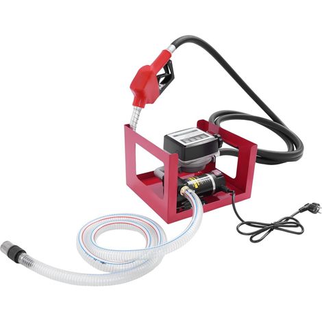HAUTOUR Pompe à diesel 230 V auto-amorçante 200 W Pompe à mazout Pompe à huile professionnelle 50 l/min Pompe à carburant auto-amorçante avec pistolet automatique, compteur et tuyau de 4 m (1/5)