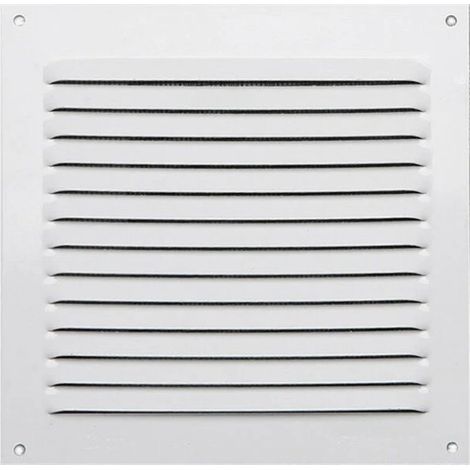 Grille aluminium laquée blanc avec moustiquaire 25x25 cm